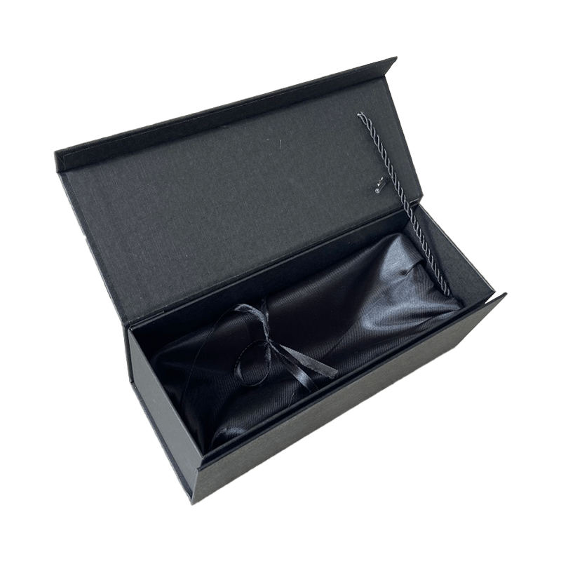 Kotak Wain Logo Tersuai Mewah Hadiah Kotak hadiah Black Cardboard kotak hadiah botol wain