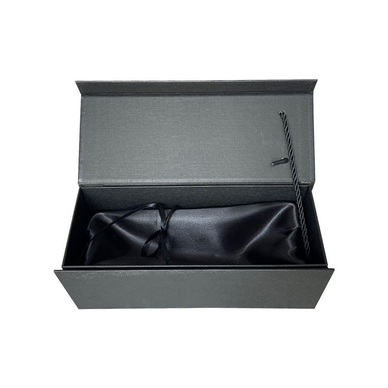 Kotak Wain Logo Tersuai Mewah Hadiah Kotak hadiah Black Cardboard kotak hadiah botol wain
