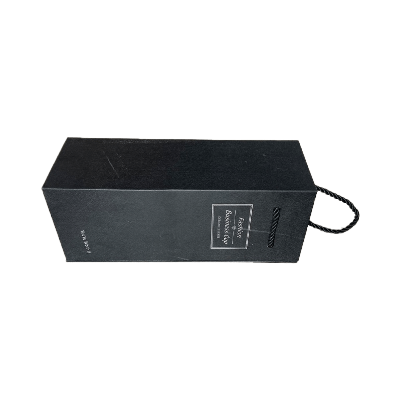 Kotak Wain Logo Tersuai Mewah Hadiah Kotak hadiah Black Cardboard kotak hadiah botol wain
