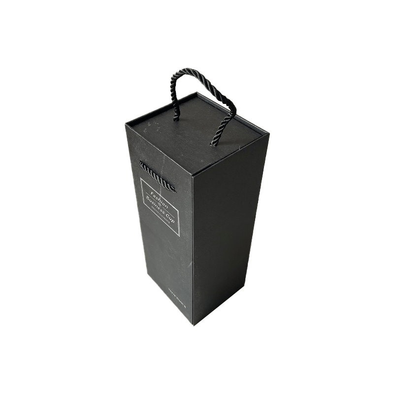 Kotak Wain Logo Tersuai Mewah Hadiah Kotak hadiah Black Cardboard kotak hadiah botol wain