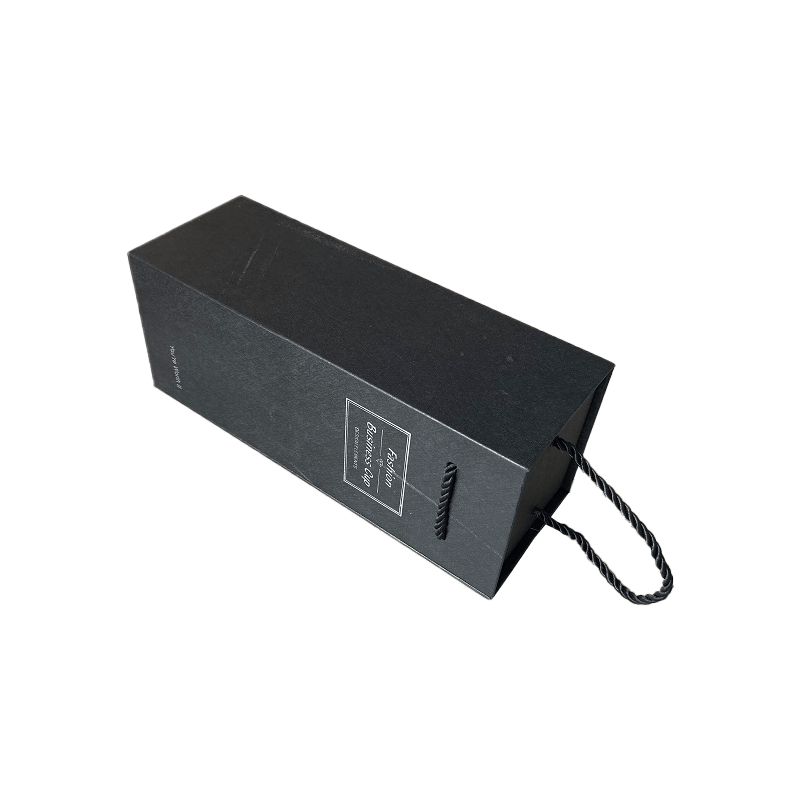 Kotak Wain Logo Tersuai Mewah Hadiah Kotak hadiah Black Cardboard kotak hadiah botol wain
