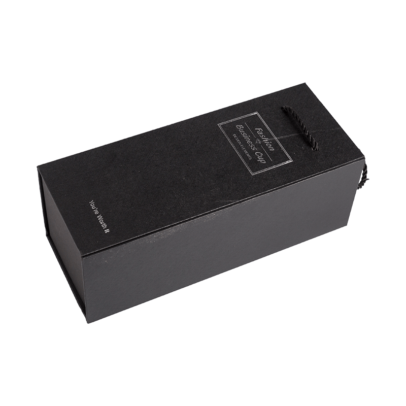 Kotak Wain Logo Tersuai Mewah Hadiah Kotak hadiah Black Cardboard kotak hadiah botol wain