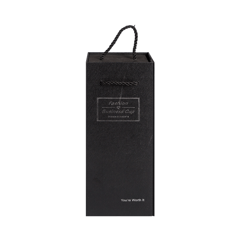 Kotak Wain Logo Tersuai Mewah Hadiah Kotak hadiah Black Cardboard kotak hadiah botol wain