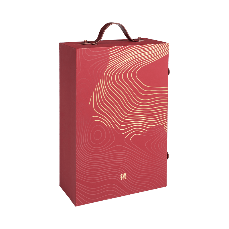 Jualan Panas Customized Logo Kotak Wain Kertas Mewah Kotak Kadbod Beralun Kotak Hadiah Set Wain