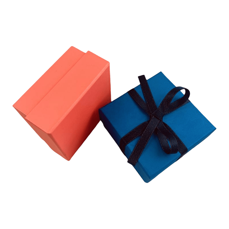 Kotak Hadiah Kertas Bersalut Kertas Kraft Tersuai Kotak Pembungkusan Kerongsang Gelang Rantai Kunci Rantai Kunci dengan Logo