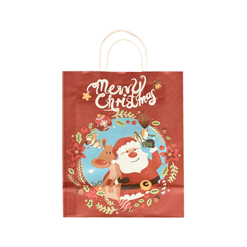 Beg Pembungkusan Parti Tersuai Borong Beg Hadiah Kraft Krismas Kartun Tersuai