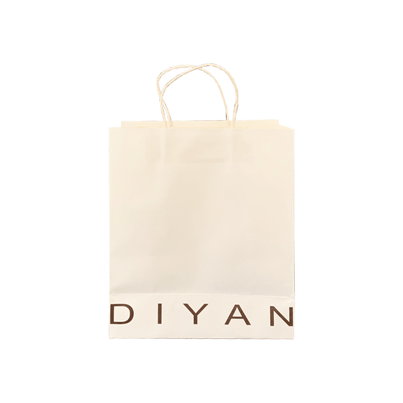 Dicetak Tersuai Logo Anda Sendiri White Brown Kraft Gift Craft Shopping Paper Bag Dengan Pemegang