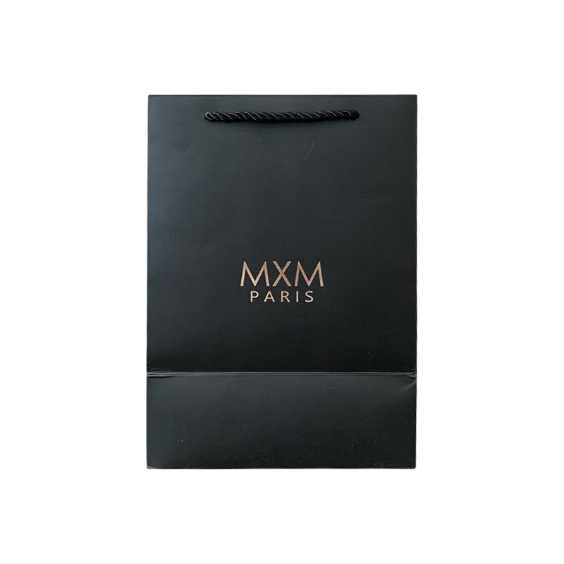 Ubahsuai Logo Anda Sendiri Beg Beli-belah Black Hot Stamping Beg Hadiah Mewah Beg Kertas Promosi
