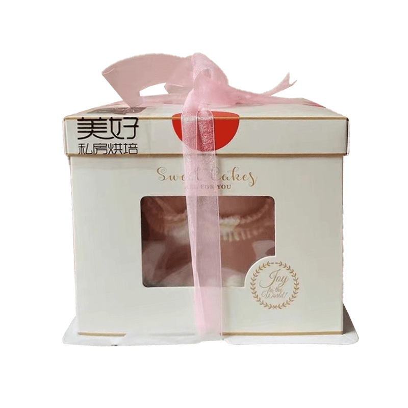 Hot Selling Custom Logo Cardboard Cake Box Box Paper Boxes With Clear Window Front Gift Boxes For Cake