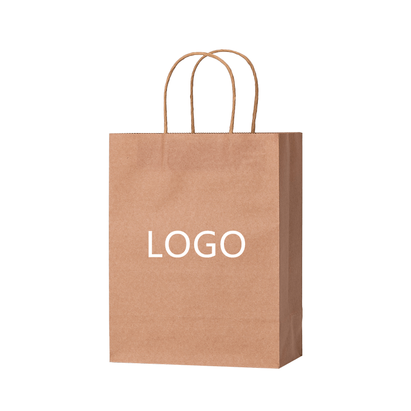 Beg Kertas Kraft Tersuai Pembungkusan Bawa Pulang Teh Susu Beg Tote Pembungkusan Hadiah Beg Beli-belah Dengan Logo