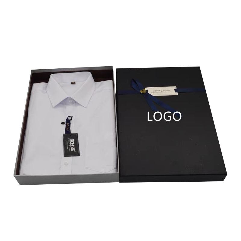 Cetakan Tersuai Baju T Mewah Hitam Tudung Sutera Pembungkusan Hadiah Kotak Kertas Selendang Pakaian Tegar Dengan Logo
